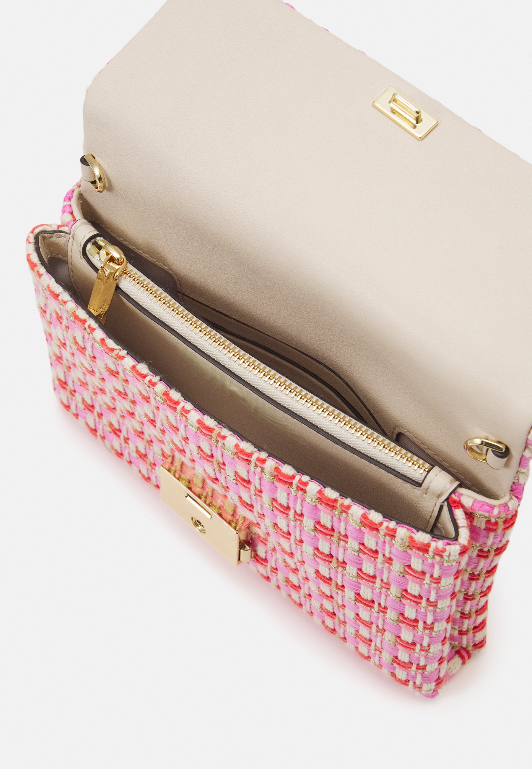 carlyle raffia tweed medium shoulder bag