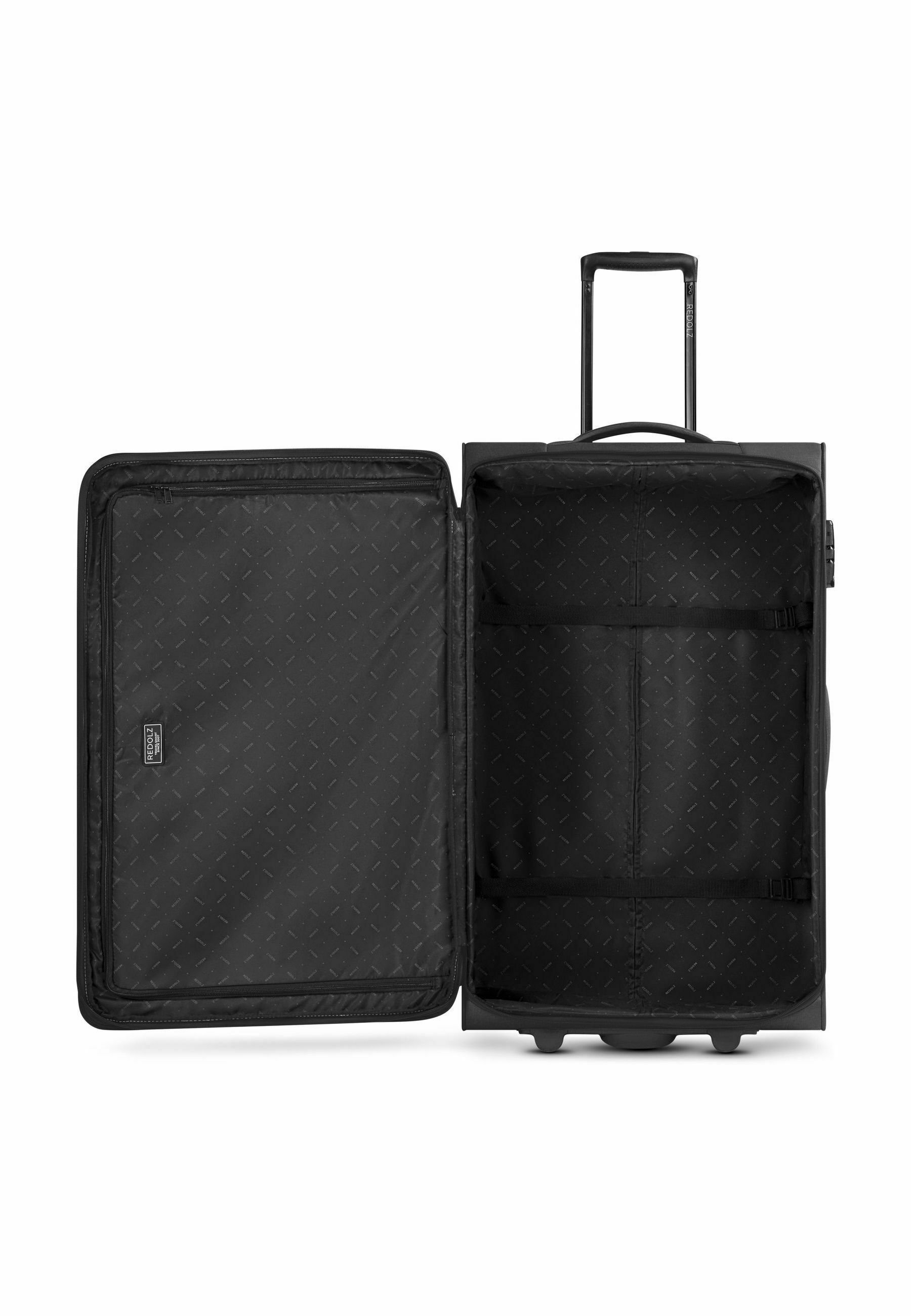 REDOLZ Valigia Cabina Rigida 55 Cm Con Laptopfach - Trolley Nero 46L, TSA Lock E Doppie Ruote, Leggera 2.8 Kg