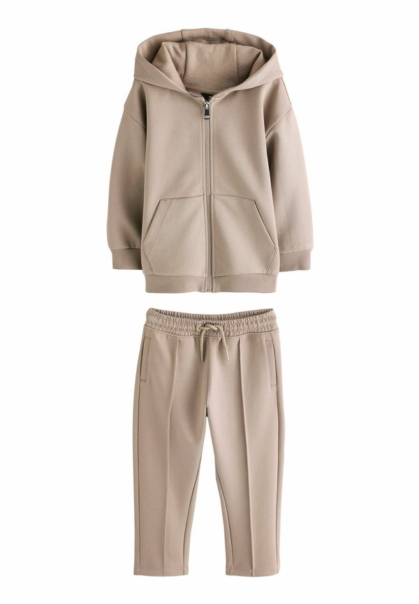 SMART ZIP THROUGH JOGGERS SET - Trainingsanzug - stone