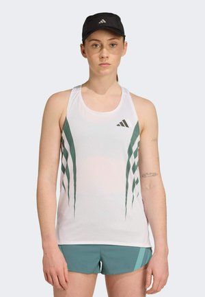 ADIZERO - Top - white   preloved teal