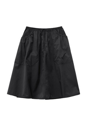 & OTHER STORIES, & OTHER STORIES GATHERED TWILL MIDI SKIRT - Jupe trapèze - black