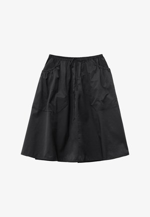 & OTHER STORIES, & OTHER STORIES GATHERED TWILL MIDI SKIRT - Jupe trapèze - black