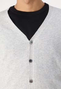 pure cashmere MEN V NECK CARDIGAN - Kardiganas - grey