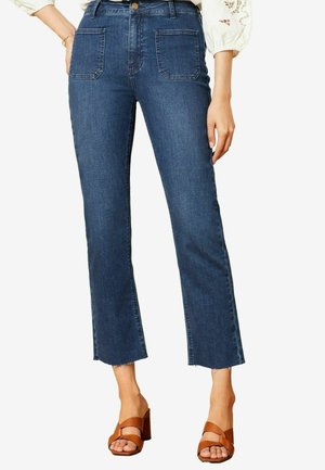 Love & Roses CROP - Prigludę džinsai - mid wash blue