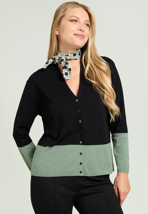 CON SCOLLO A V IN  COMFORT - Cardigan - nero