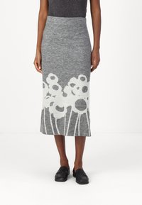 Marimekko PIELI LAMMET - Saia lápis - light grey/off-white