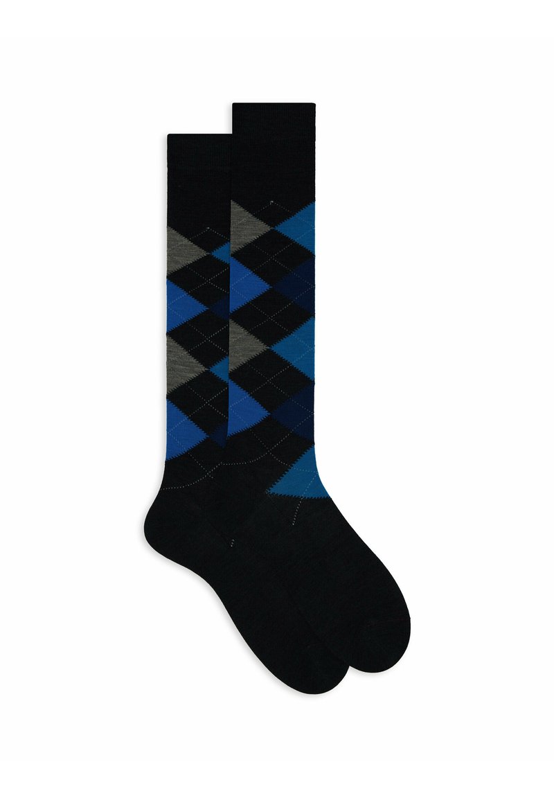 Gallo WITH INLAY MOTIF - Knee high socks - blumelange bisanzio/blue ...