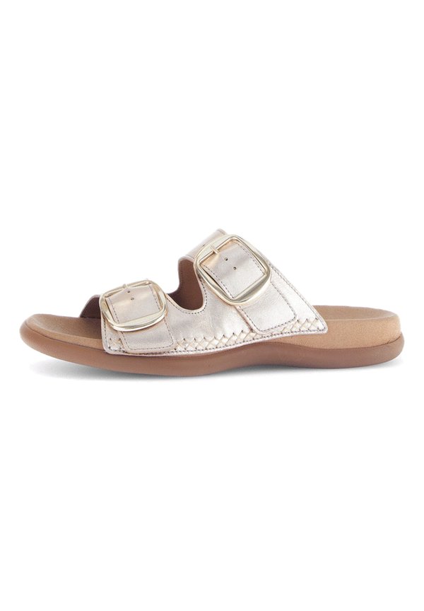 Pantolette flach - beige