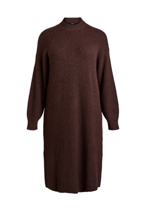 LANGES  MIT HOHEM KRAGEN - Velika haljina - seal brown mel.