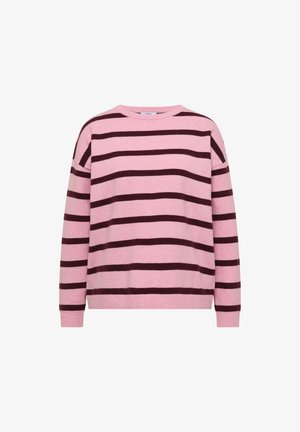 Cecil, PULLOVER MIT BOAT NECK UND STREIFEN - Striktrøje - mellow rose melange