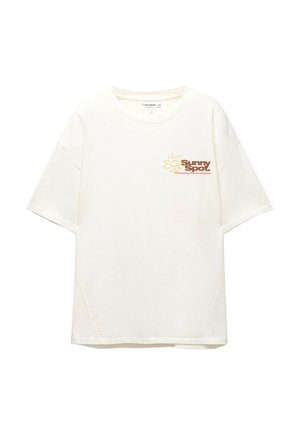PULL&BEAR SUN GRAPHIC  - Nyomott mintás póló - white