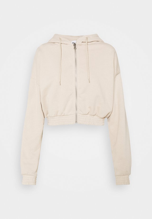 ZIP DETAIL HOODIE - Sweatjacke - beige