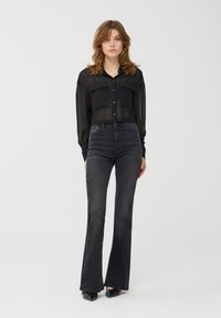 Terranova CROP TRASPARENTE - Camicia - nero