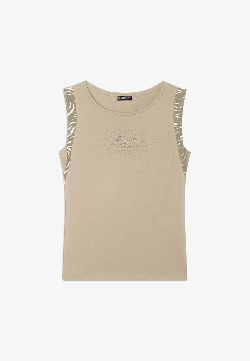 Freddy SENZA MANICHE CON DETTAGLI - Top - irish cream zebra animalier