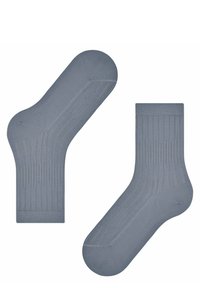 Socken aus Baumwollmischung in sanftem Grau mit subtiler vertikaler Rippstruktur. Mit verstärkter Zehen- und Fersenpartie, klassischem Bund und nahtlosem Design.