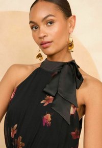 Love & Roses HALTER NECK BELTED WIDE LEG - Overall / Jumpsuit - black floral