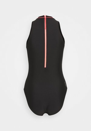 CABLE ZIPPED HI NECK - Swimsuit - black