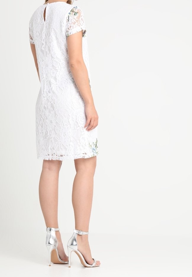 dorothy perkins white lace dress Dorothy Perkins Women's Petite Lace Insert Broderie Strappy Midi Dress in White | Size: 12