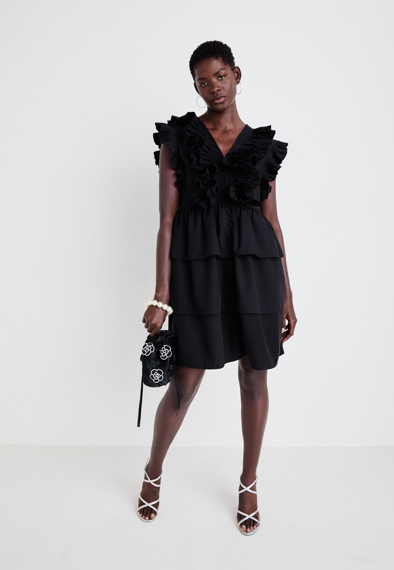 YAS YASRUNA RUFFLE DRESS  - Koktailové šaty/večierkové šaty - black