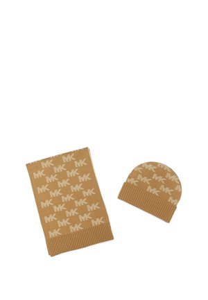 Michael Kors, MICHAEL MICHAEL KORS MK CHECK CUFF HAT & SCARF SET - Scarf - medium brown