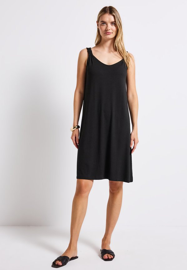 MIT KNOTENDETAIL - Jerseykleid - schwarz
