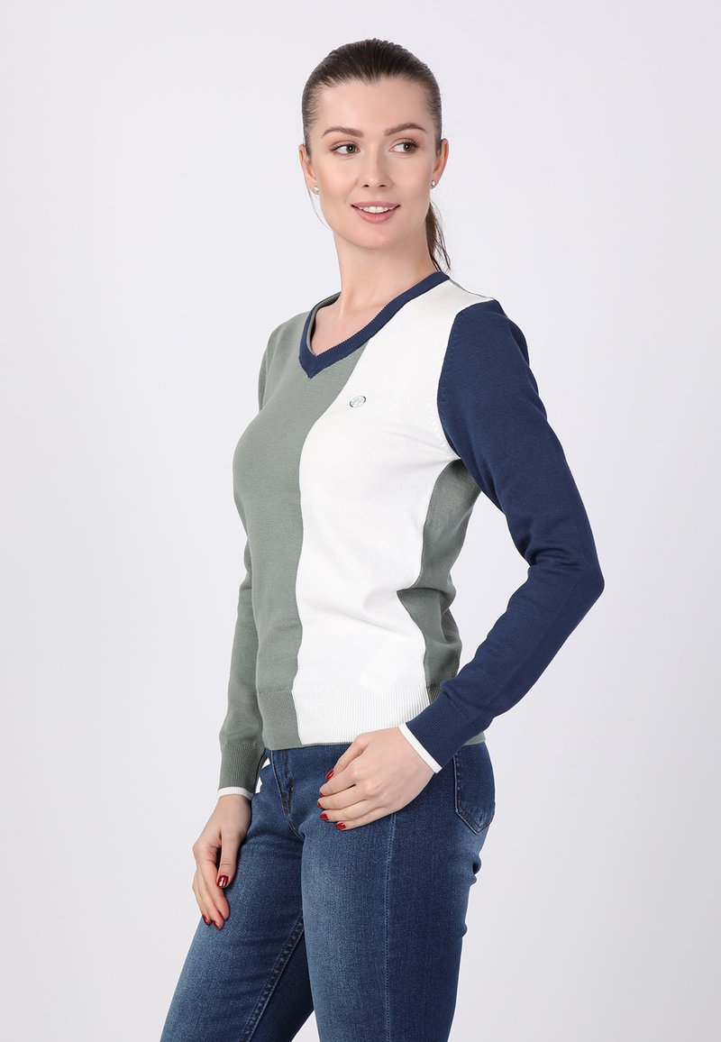 Damen Strickjacken | Felix Hardy Strickpullover mint ecru indigo/mint - NG40616 Damen Strickjacken | Felix Hardy Strickpullover mint ecru indigo/mint - NG40616