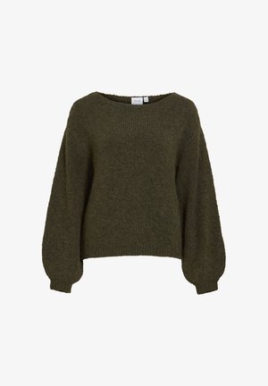 VILA, VIMARLEY L/S KNIT PULLOVER- NOOS - Striktrøje - forest night
