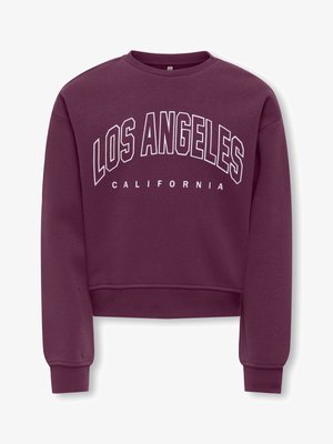 Bordo kratka jopa z napisom "LOS ANGELES" v belem, upognjena oblika, in manjšim napisom "CALIFORNIA" spodaj. Klasičen kroj z okroglim izrezom.