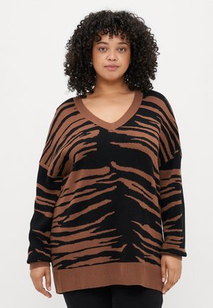 VMCNANCY VNECK LONG  - Pulóver - emperador/black