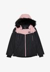 SKI JACKET WITH REMOVEABLE FUR HOOD - Suusajakk - black/light pink