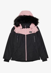 SKI JACKET WITH DETACHABLE FUR HOOD - Skijakke - black/light pink