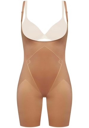 THINSTINCTS® 2.0 OPEN-BUST MID-THIGH BODYSUIT - Body - café au lait