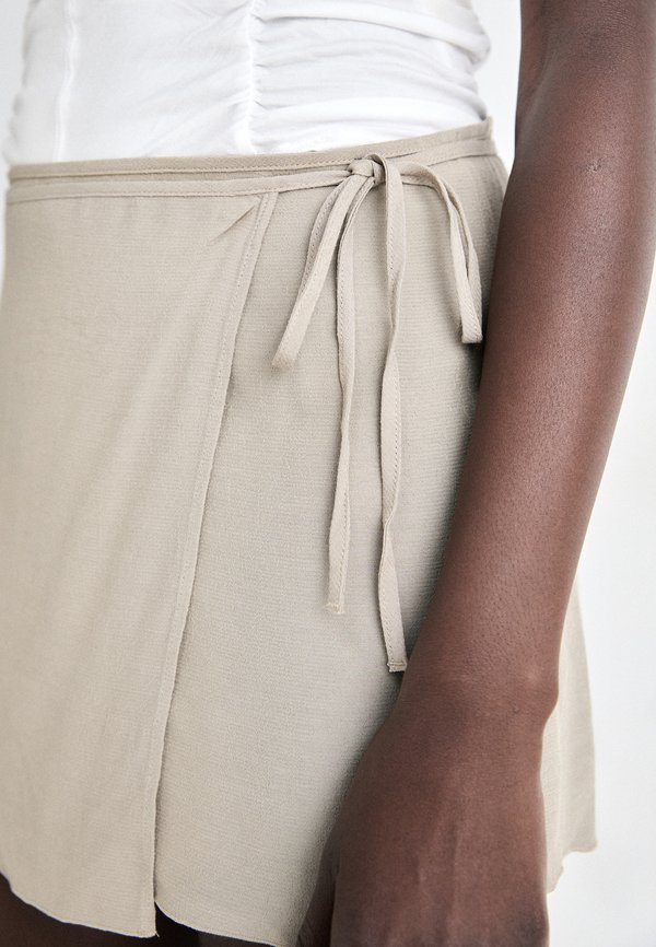 TAILORED WRAP SKIRT - Mini skirt - dusty mole3