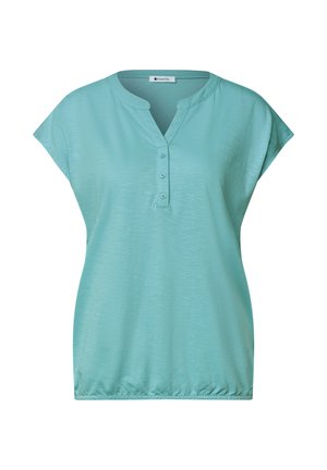 Street One, DROPPED SHOULDER SHIRT MIT SPLIT NECK - T-shirt basique - misty mint