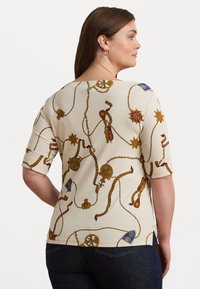 Lauren Ralph Lauren Woman PRINT STRETCH COTTON BOATNECK TEE - Print T-shirt - cream