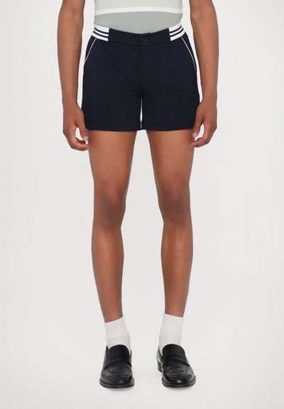 Ron Dorff TENNIS STRIPED WAIST - Rövidnadrágok - navy