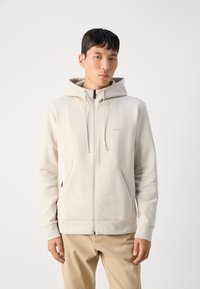 BOSS SAGGY - Majica s kapuljačom i patentnim zatvaračem - light beige