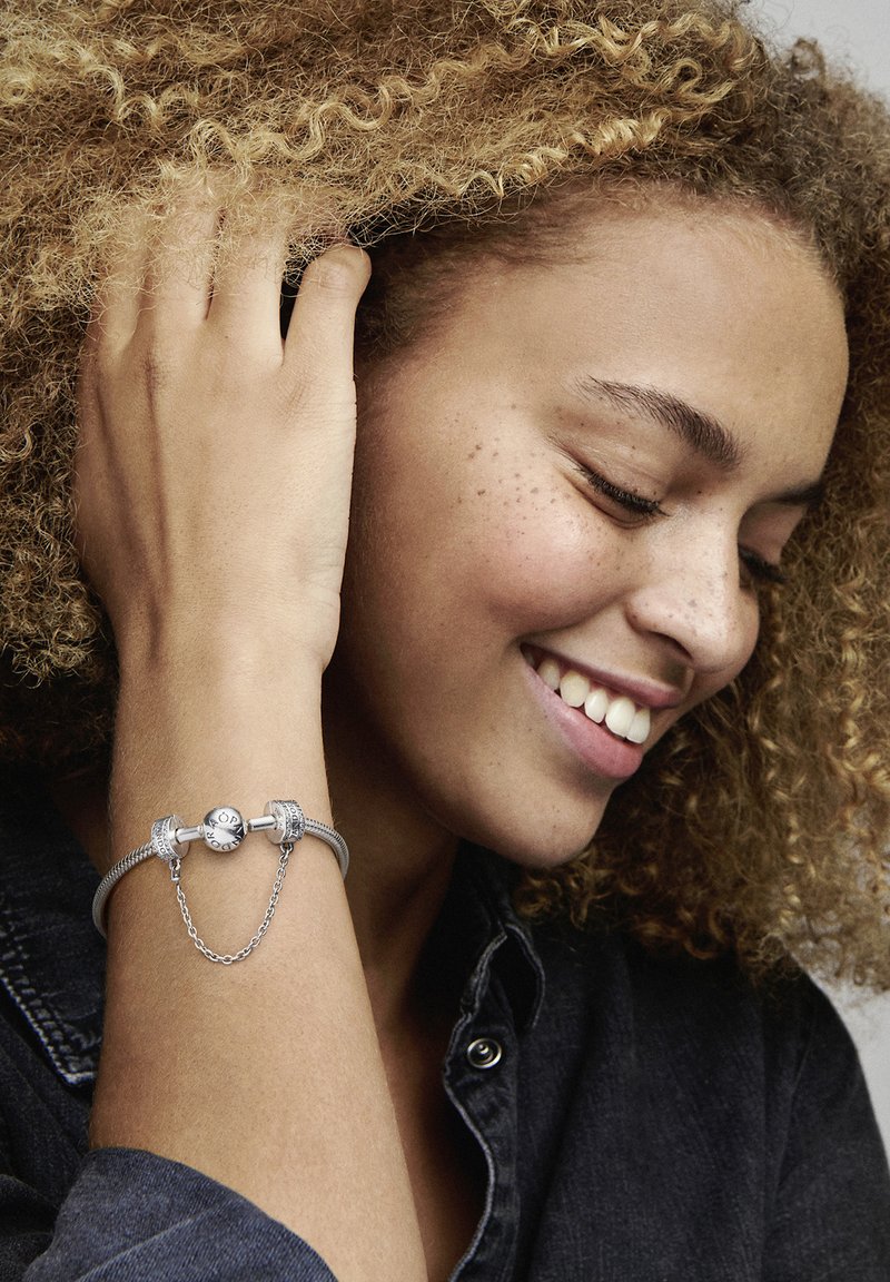 Pandora LOGO SAFETY CLIP - Adorno - silver coloured