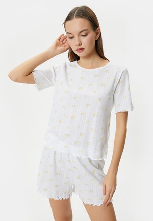 Koton FLORAL CREW NECK SET - Pyjama - white