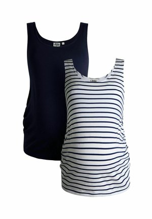 MATERNITY FIT - 2-PACK - Top - navy/ecru stripe