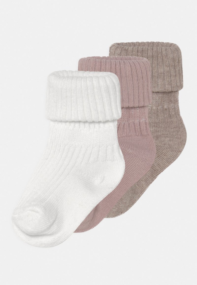 Girl's Socks Beige Pink Orange Set 3 Pcs