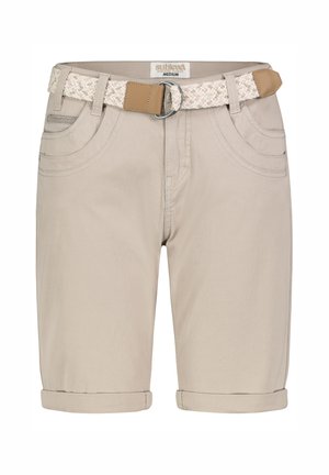 STRETCH BERMUDA MIT GÜRTEL - Shorts - beige