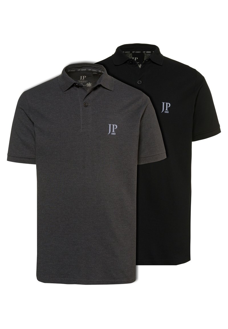 JP1880 2ER-PACK REGULAR FIT - Polo - anthracit -melange/black
