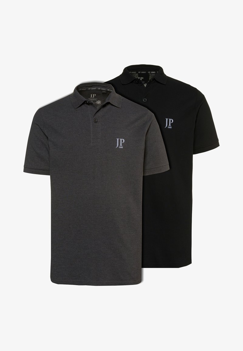 JP1880 2ER-PACK REGULAR FIT - Polo shirt - anthracit -melange/black