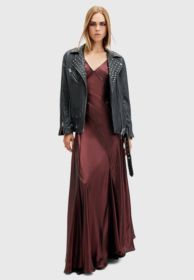 chinese dress ladies AllSaints Womens LILI Maxi Dress Black 0 at Amazon Women's Clothing store