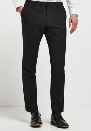 MIX TEXTURED - Chinos - black