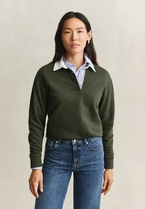 GANT, RUGGER SWEAT - поло риза - mossy green