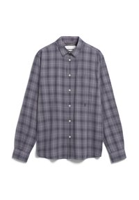 Langsleeve, knoop shirt in een grijze ruitpatroon. Gemaakt van lichtgewicht stof met een zachte textuur. Beschikt over een enkele borstzak en een klassieke kraag.