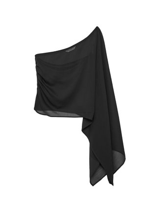 Stradivarius, ASYMMETRIC DRAPED TOP - T-shirt à manches longues - black