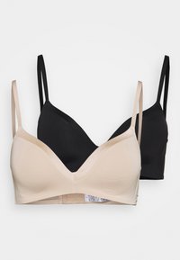 2 PACK - T-shirt bra - black/nude